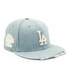 New Era 59FIFTY MLB Cap with Side LA Washed Size 7 5950 LA Washed Damaged Washed Denim 261 Patch, Denim, 5/8,