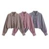 2026 Summer New European and American Cross-border Women's Street Fashion Casual Small Plaid Balloon Shirt W025 12029