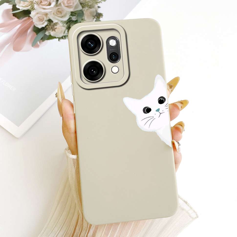 For Oppo Reno14 Pro 5G Case Fashion Cartoon Cat Soft Silicone Back Cover For Reno14 Pro PKZ110 CPH2739 Phone Cases Bumper
