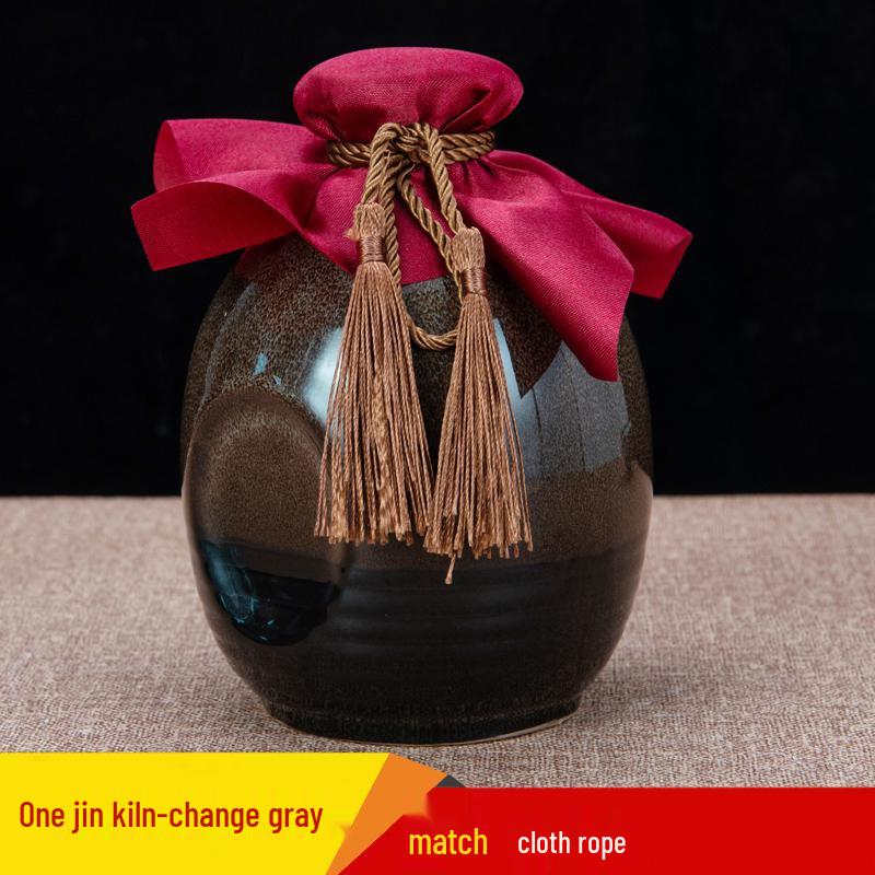 Sealed Ceramic Wine Bottle for Home, Cellar Storage, Decoration, Empty Jar Ornament