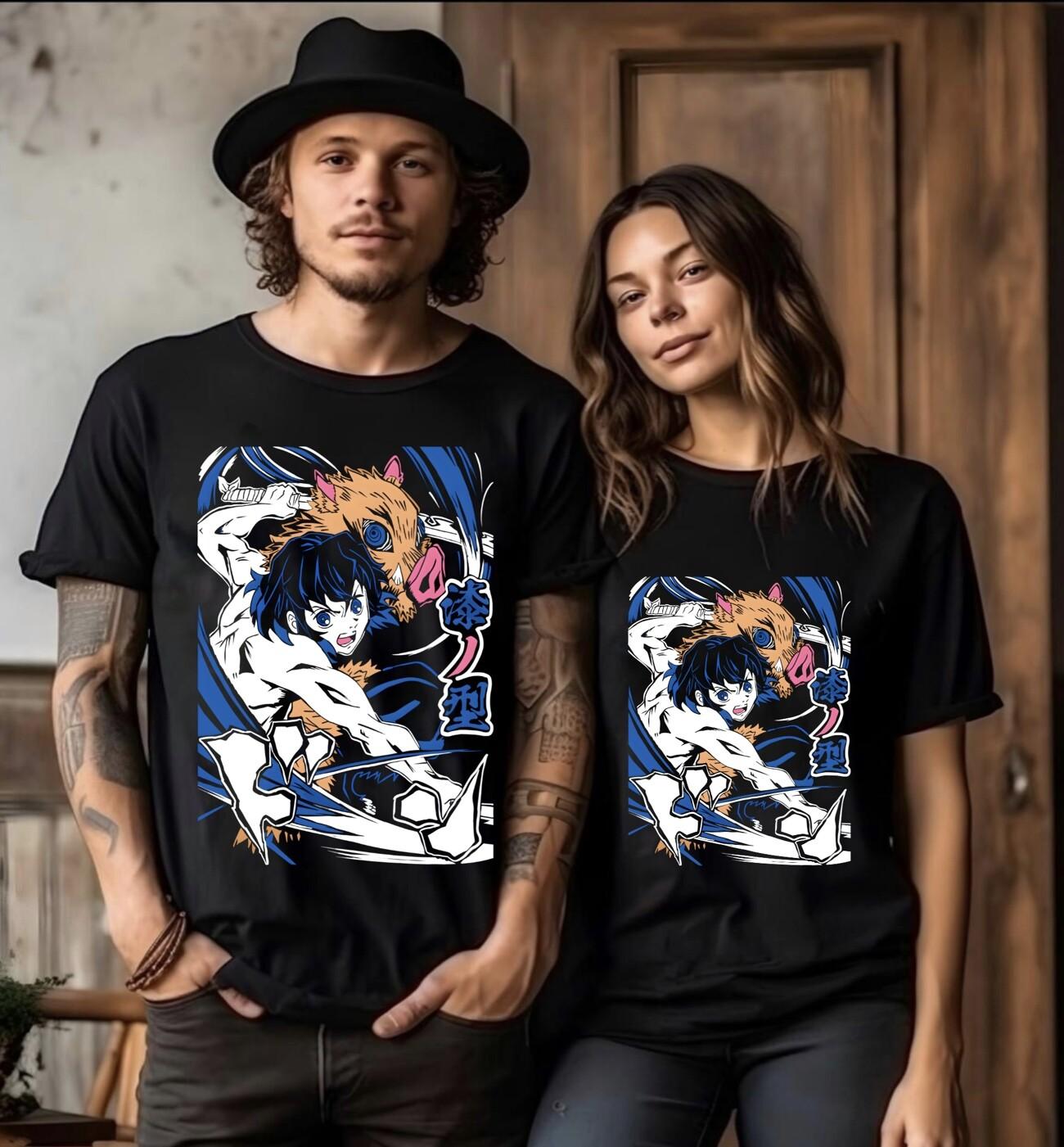 

Kokushibo T-Shirt Mens Womens Tees Top Demon Slayer Kimetsu No Yaiba Anime Manga Black Shirt All Size 4XL