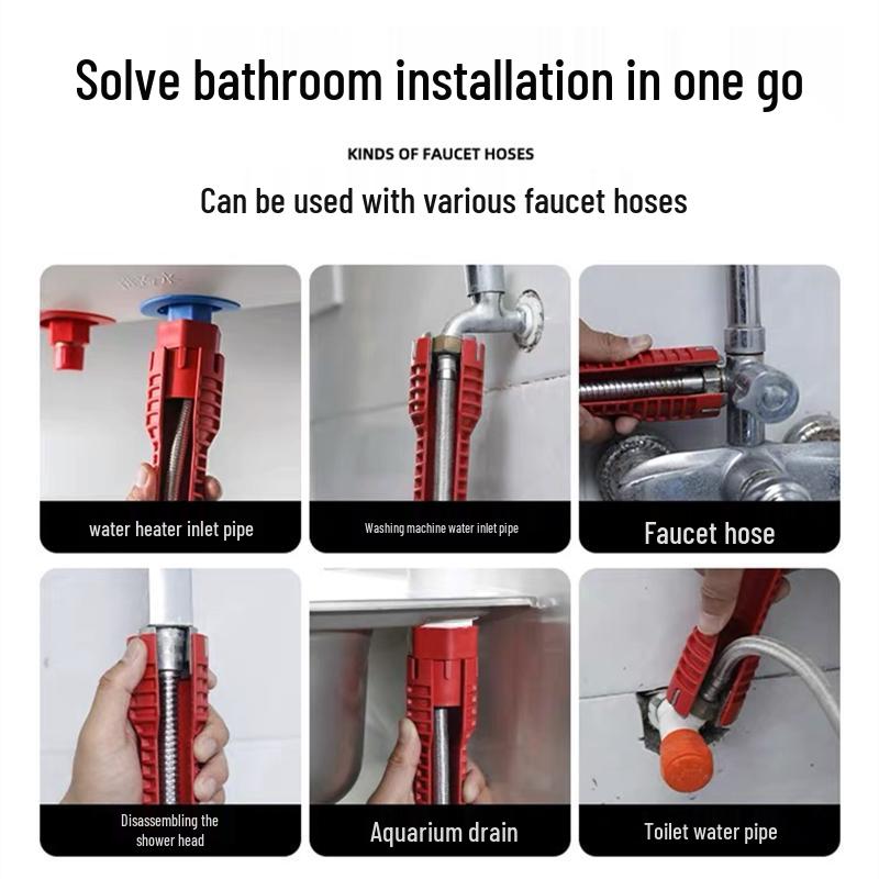 Multi-Use 8-in-1 Wrench for Aquarium & Bathroom Faucet Installation