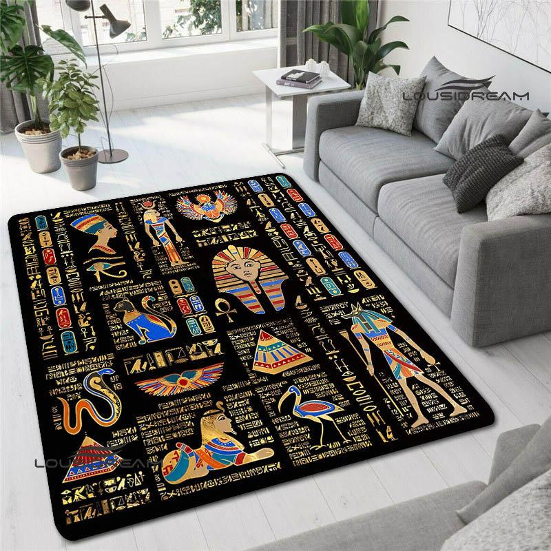 Egipski piktogram i druk symboli dywan moda dekoracja wnętrz antypoślizgowy dywan fotografia rekwizyt prezent urodzinowy