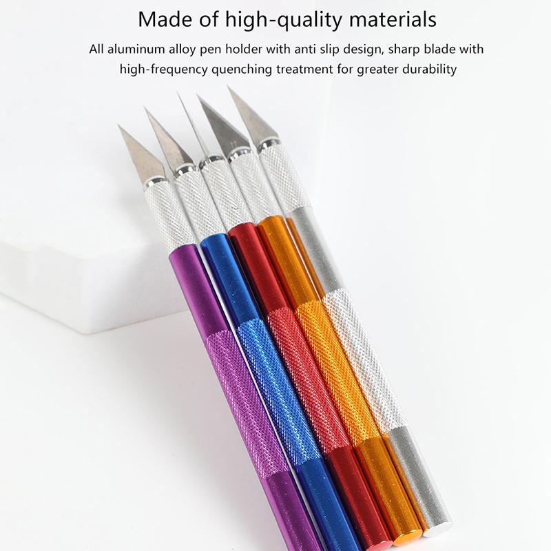 Non-Slip Metal Scalpel Knife Tools Kit Cutter Engraving Craft Knives + 10pcs Blades Mobile Phone PCB DIY Repair Hand Tools