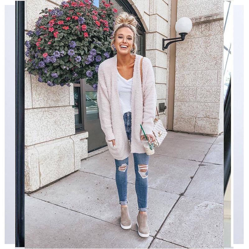 Premium Quality Women Long Sleeve Loose Sweater Knitted Cardigan Coat Jacket Outwear Casual For Effortless Style