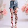Multicolor Patterned Footed Tights for Women Printed Pantyhose Stockings for Dress Skirt Layering In Spring Fall Office and Daily Wear