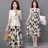 Floral Blazer and Dress Set: Women's Slim Fit Two-Piece for Spring & Autumn 2025