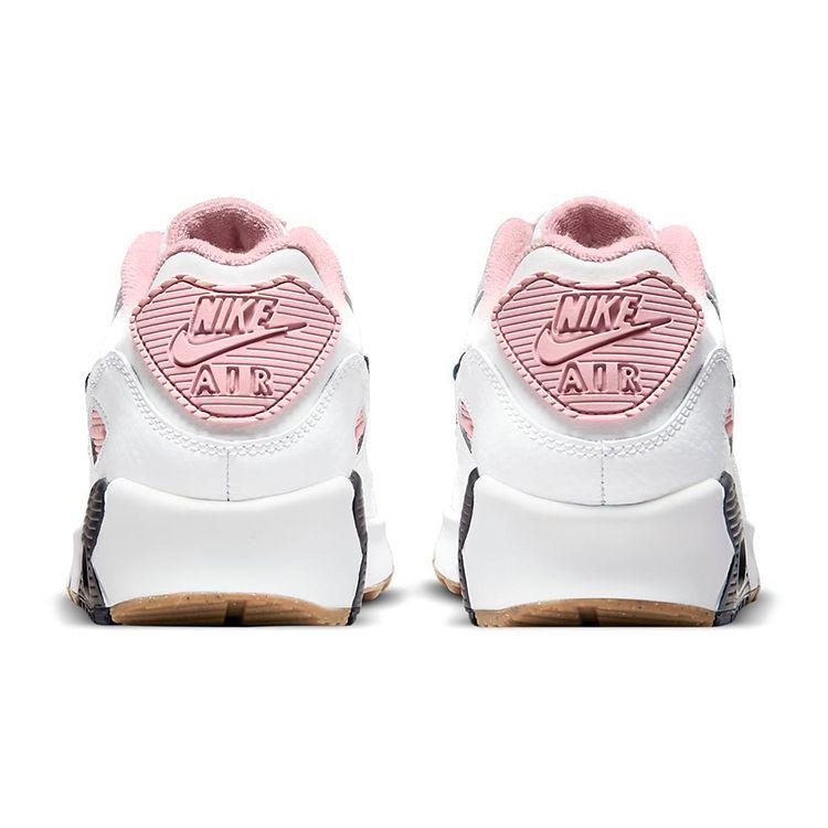 Nike Air Max 90 Leather SE GS Women's Lifestyle Sneakers White Pink Glaze Chile Red DB0472-100