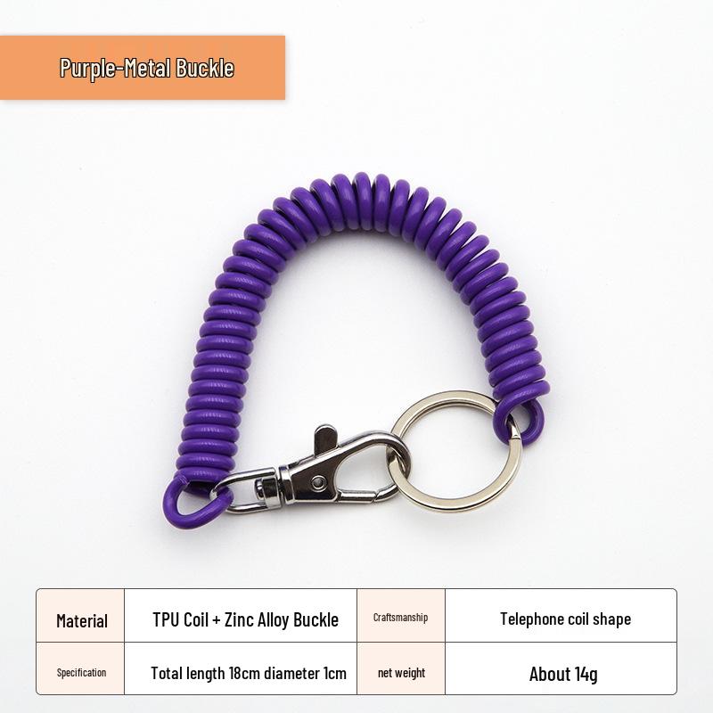 Spring Buckle Keychain Cord – Anti-Lost Outdoor Strap with Bag Holder
