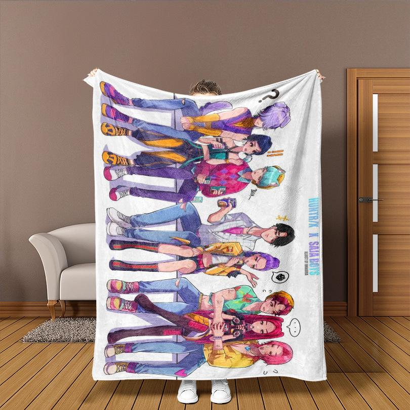 K-P Men'S Picture Girl Group Witch Hunter Group Peripheral Printing Blanket Flannel Comfortable Soft Blanket, Welfare Blanket, Gift Blanket
