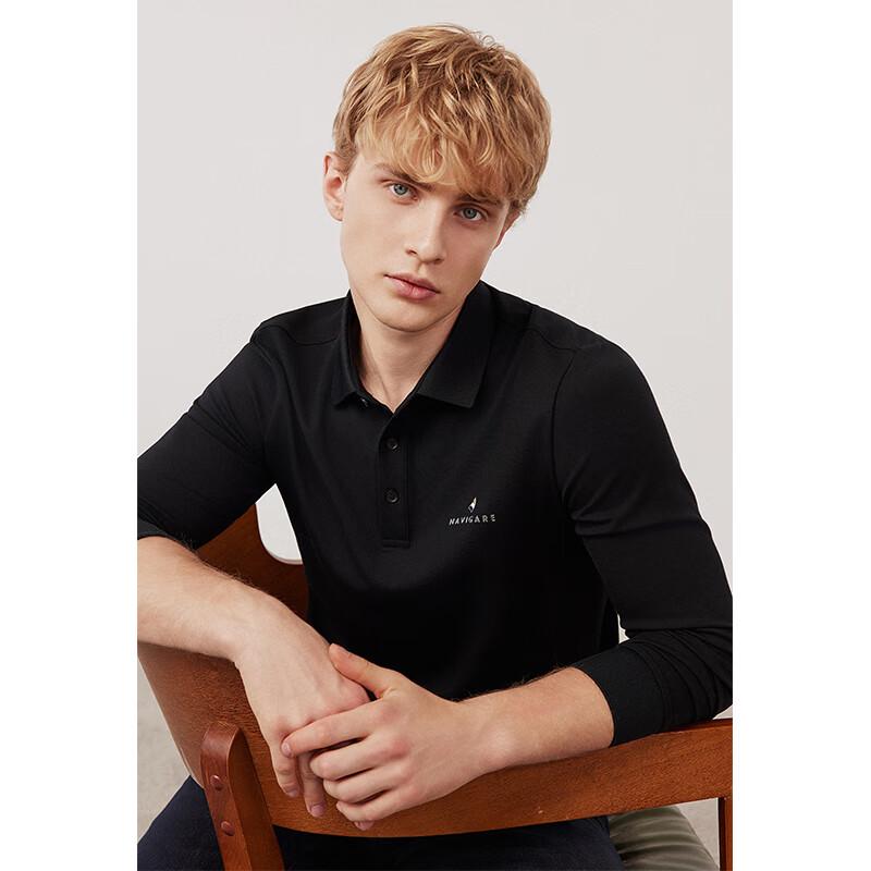 Navigare Men s Plain Long-Sleeve Polo T-Shirt M