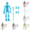 3D Printed Skeleton Action Figure Multi-Jointed Movable Articulated Skeleton Toy Collectible Desktop Decoration for Kids Artists Collectors