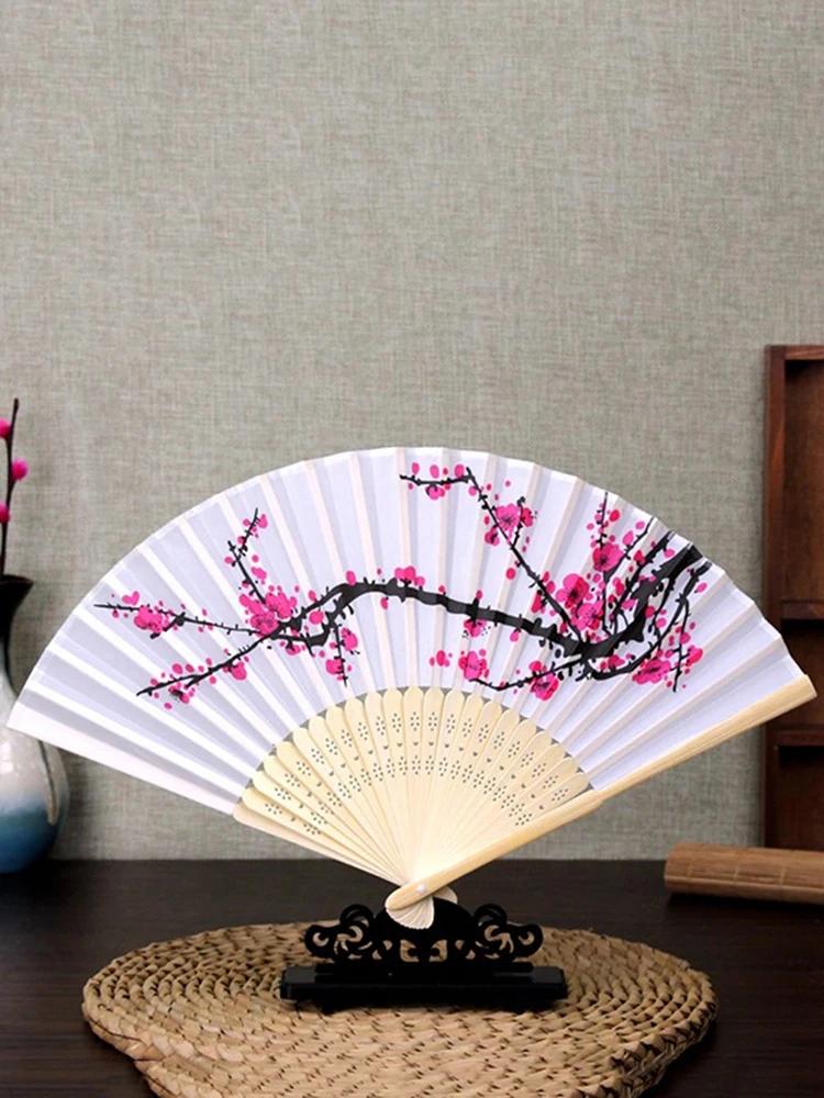 

1pc/3pcs/5pcs-Vintage Folding Fan Decorative Fan Floral Pattern Folding Fan For Home Decor Art Supplies