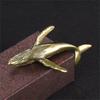 Vintage Whale Miniature Sculpture Brass Marine Animal Figurine Antique Ornament Fengshuis Decors for Home Office Desktop