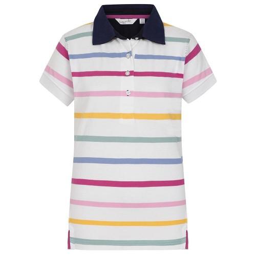 Lazy Jacks Womens/Ladies Pastel Stripes Polo Shirt