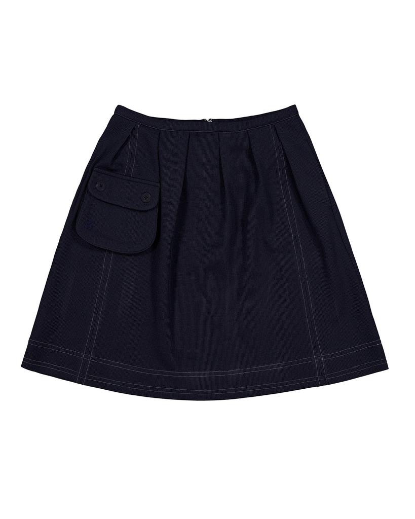 Inodoleu Pocket Midi Skirt _ Navy
