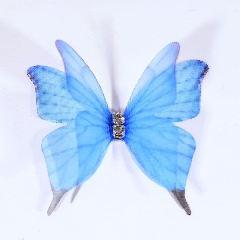 50pcs 3D Organza Fabric Butterfly Appliques Sewing Craft Decoration  Garment Design Materials