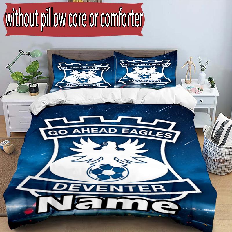 3pcs Duvet Cover Set (1*Duvet Cover + 2*Pillowcase, Without Core), Custom Name Go Ahead Eagles Pattern Bedding Set, Home Bedroom Decor Gift