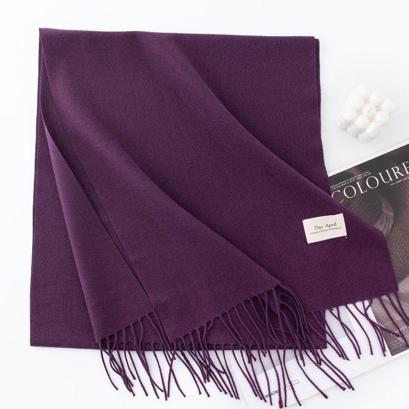 New Solid Color Maillard Imitation Cashmere Scarf for Women Autumn and Winter High End Warm Shawl Simple Scarf