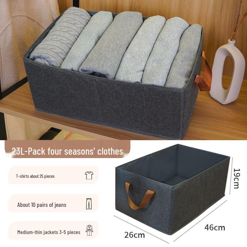 Stackable Wardrobe Organizer Box - Foldable Storage Basket for Clothes and Trousers