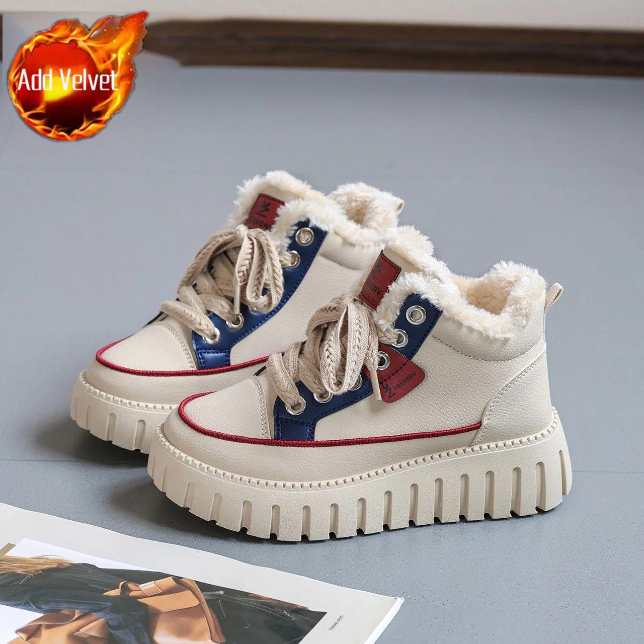 

Кроссовки женские спортивные зимние ботинки на толстой подошве с теплой платформой женские туфли Gyaru Winter 2024 Novelty Padded Boot High Quality 39 40