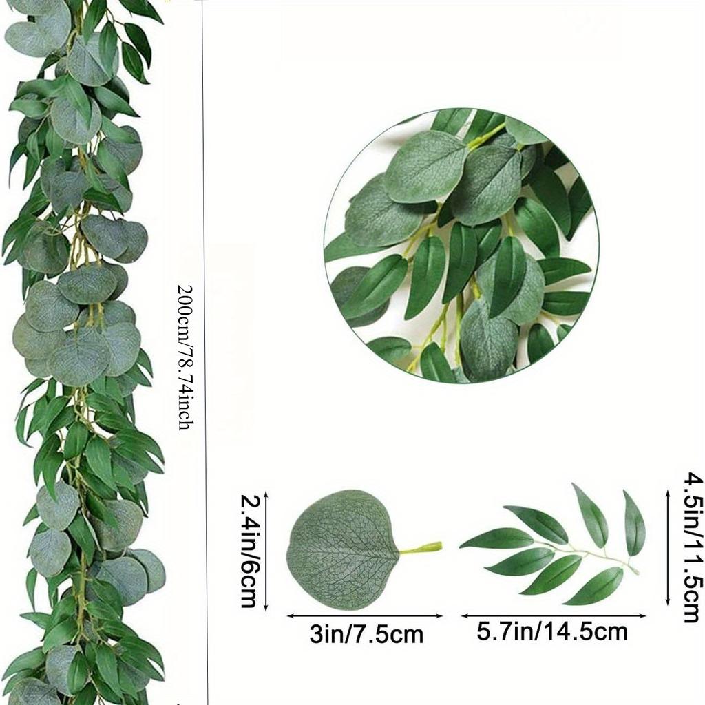 1Pc Eucalyptus Mixed 7-Leaf Willow Leaves (39.37 Inches/78.74 Inches), Can Be Used for Outdoor Ceremony Decoration, Table C Enterpiece