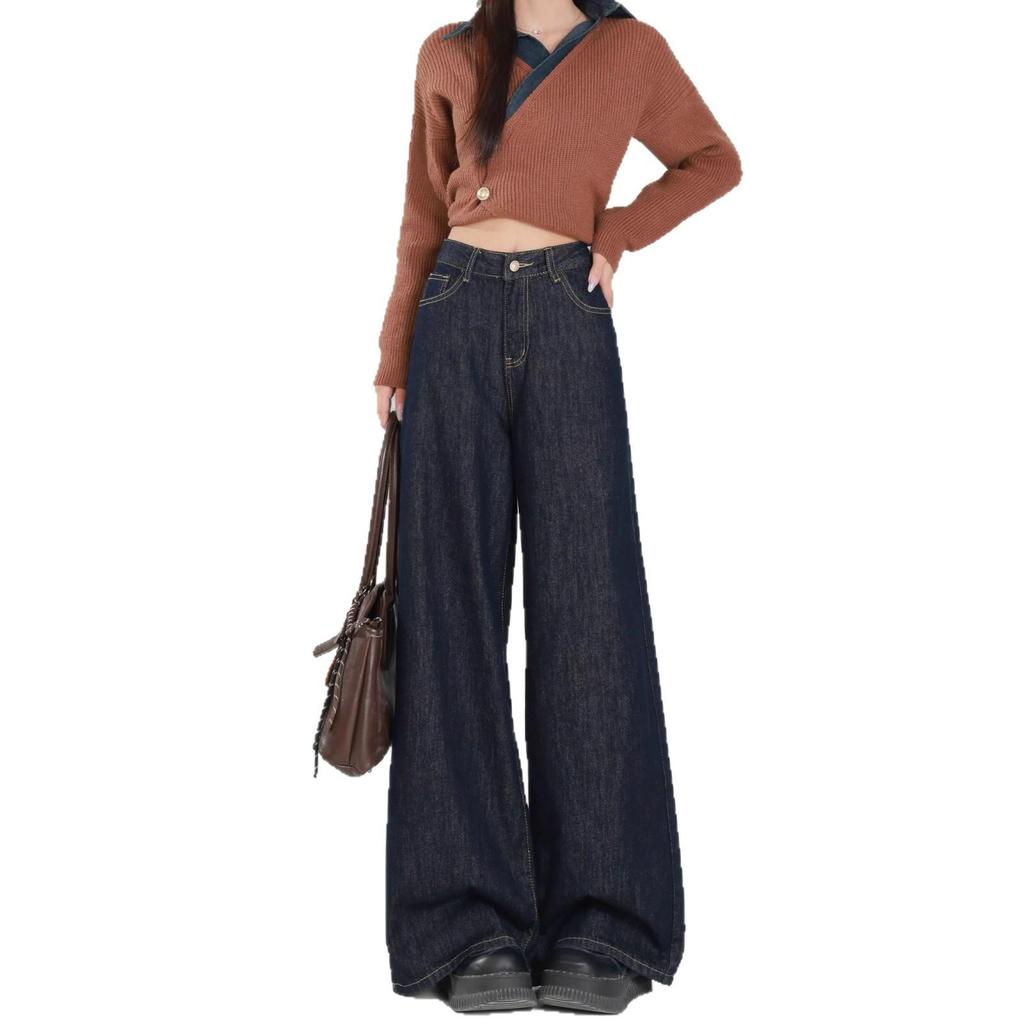 Women's High Waist Wide Leg Denim Jeans - Raw Color, Lightweight, Floor-Length (2025)