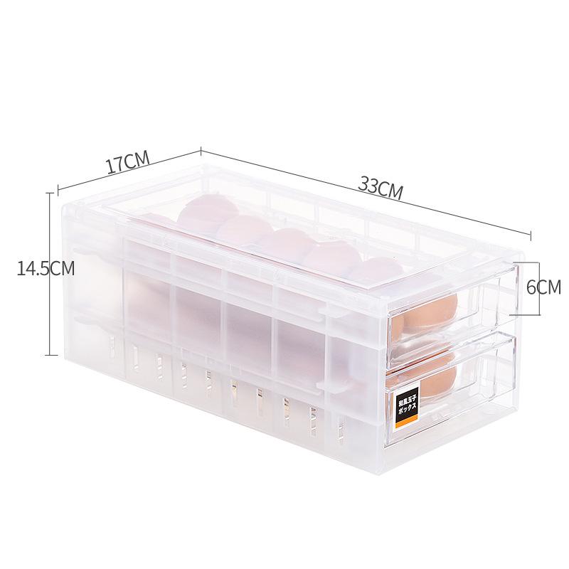 Egg Storage Box 24 Grids Egg Tray Containers Large Capacity Double Tier Egg Tray Drawer Egg Carton Kitchen Storage Container