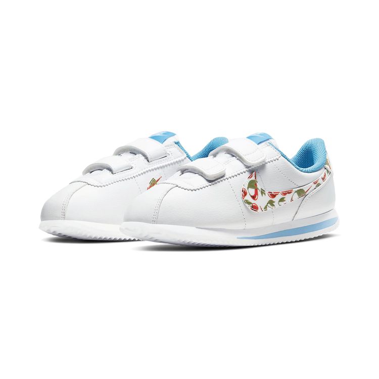 Nike Basic Sl Se Velcro Cherry Non-Slip Shock Absorption Low-Top Kids Running Shoes Kids sneaker White Blue CJ2420-400