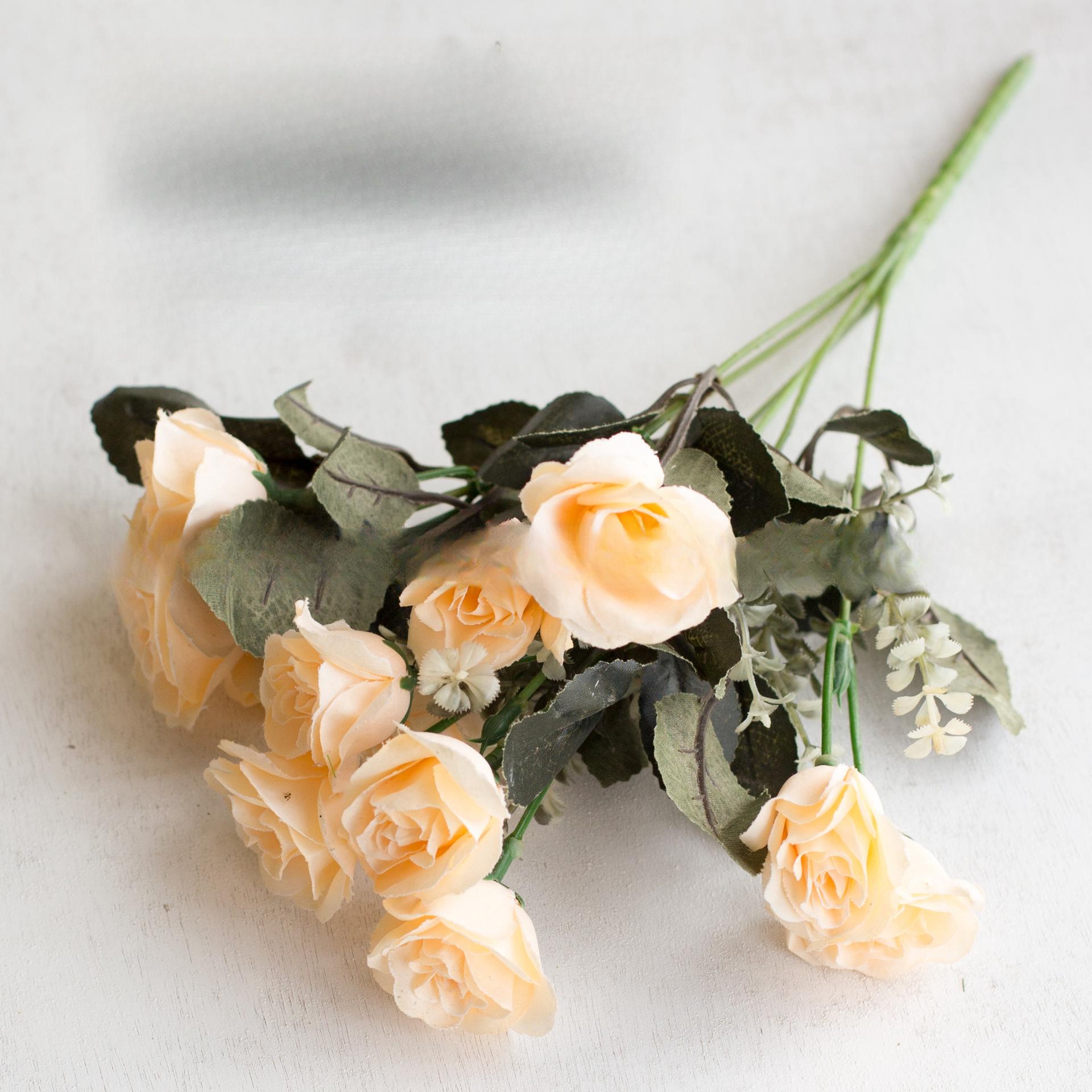 

1Bouquet/12Heads Romantic Artificial Rose Flowers Wedding Party Room Decor ADM оранжевый