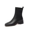 Fashion New Autumn Winter Split Leather Women Boots Fashion Chelsea Boots for Women Square Toe Short Boots High Heels Botines Mujer