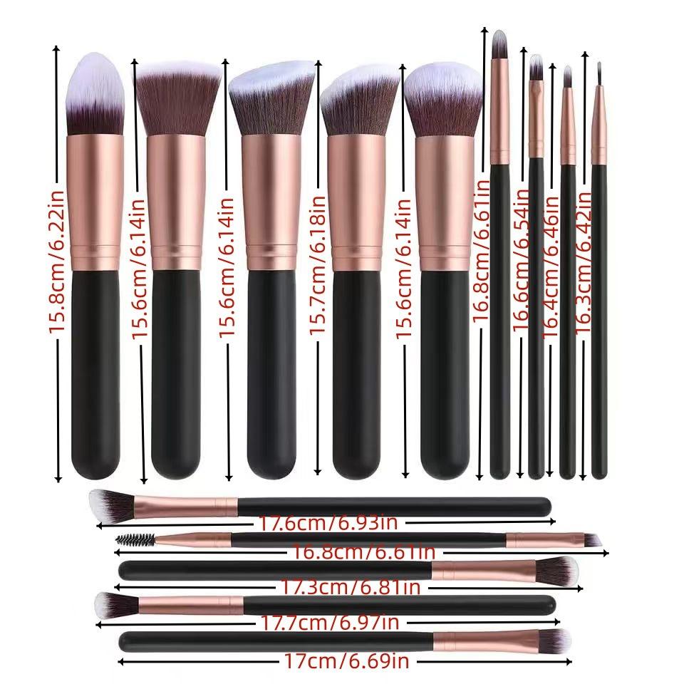 Hot-selling 14-piece Makeup Brush Set Blush Brush Soft Bristle Brush Eyeshadow Brush Foundation Brush Highlight Brush
