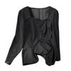 Simplicity Long Sleeved Top With Solid Color And Pleated Design For Spring Private Style