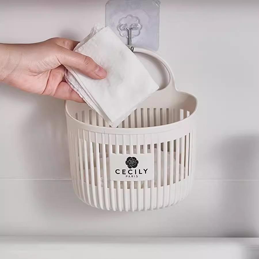 Wall-Mounted Hanging Storage Basket for Kitchen and Bathroom