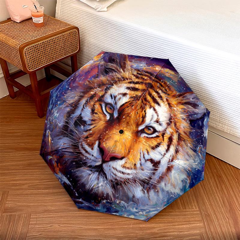 Animal pattern, automatic folding umbrella, portable and foldable design, 8 ribs, a Christmas or birthday gift.