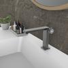 Tuqiu New Brushed Gold Bathroom Faucet Black Basin Faucet Brass Sink Mixer Cold & Hot Gray Lavotory Faucet Water Mixer Sink Tap