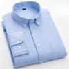 100% Baumwolle Oxford Langarmhemden für Herren Langarm Slim Fit Formell Unifarben Hemd Freizeit Elegant Karierte Oberteile Schwarze Kleidung