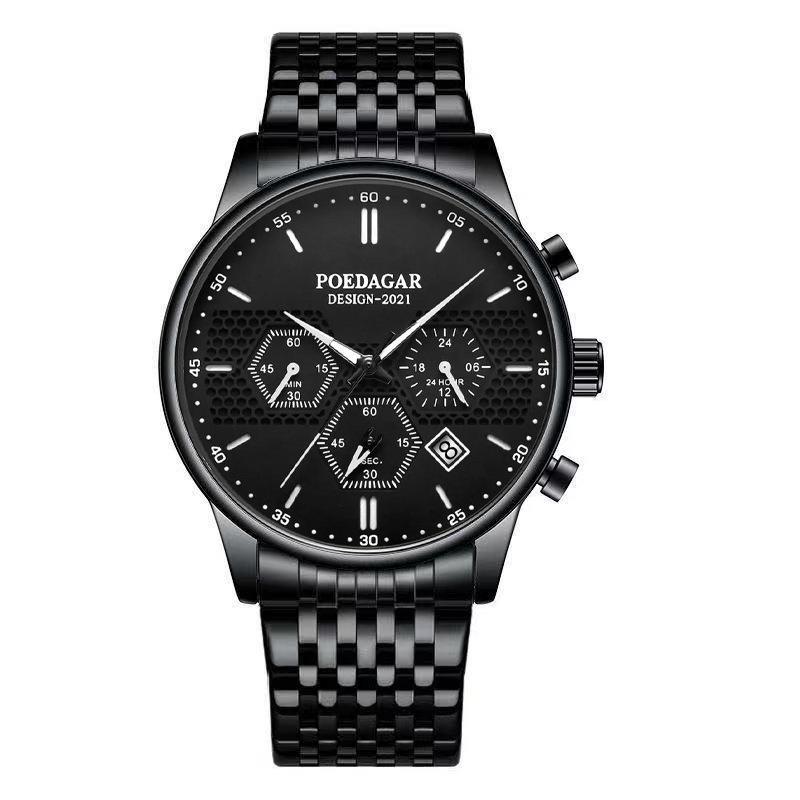 

POEDAGAR Новые роскошные мужские часы с коробкой, многофункциональные водонепроницаемые светящиеся мужские кварцевые часы