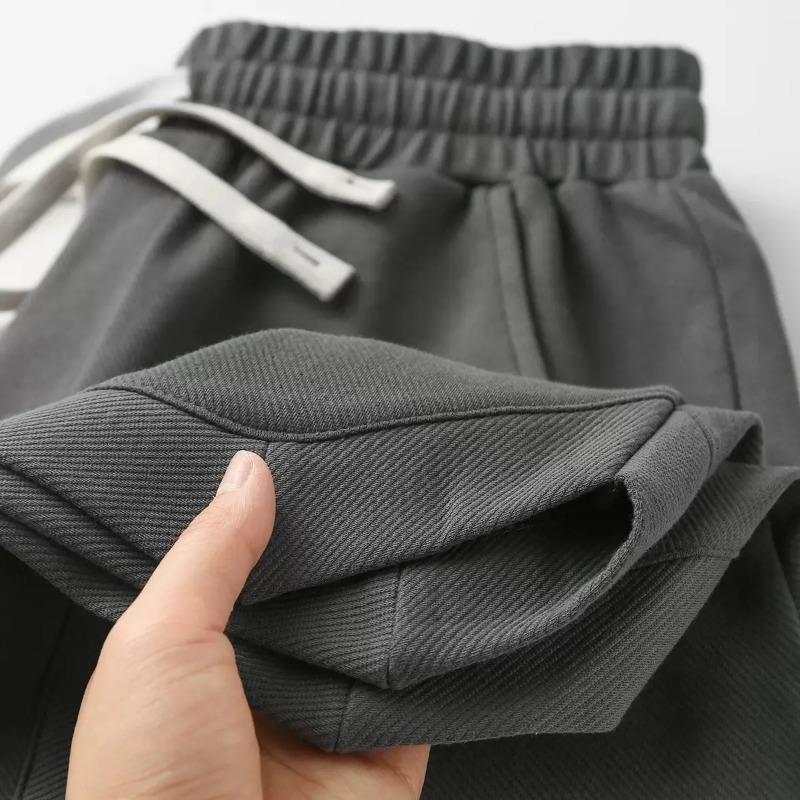 Męskie Czarne Spodenki Casual Miękki Materiał Elastyczny Pas ze Sznurkiem