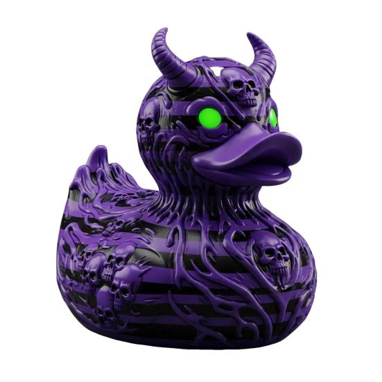 Devil Skull Duck Figurine Gothic Punk Halloween Duck Ornament Resin Demon Duck