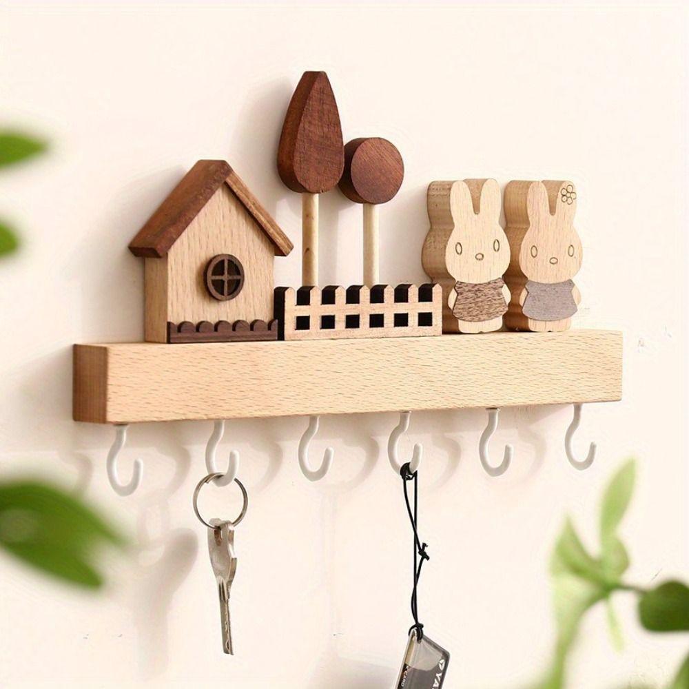 Rabbit Key Hook Rack non-toxic Decorative Hook Key Storage Holder  Kitchen Bathroom Bedroom