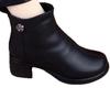 Autumn and Winter New Versatile Black High Heels Martin Boots Women's Shoes Thin Thick Heel Short Boots