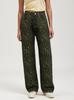 European and American wide-leg straight leopard print personalized fashion design sense women's jeans