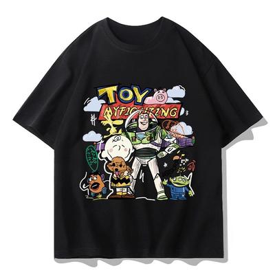 Toy Story Shortsleeved Tshirt Unisex Buzz Lightyear Threeeyed Boy 2025 New Pure Cotton Loose Clothes Casual Comfortable