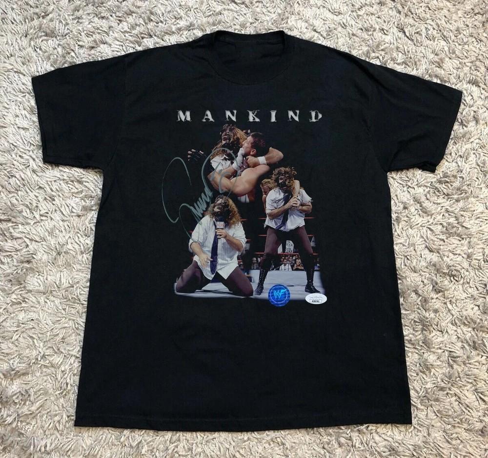 Mankind Mick Foley Black Cotton T-Shirt FULL size S-5XL Unisex T-Shirt M