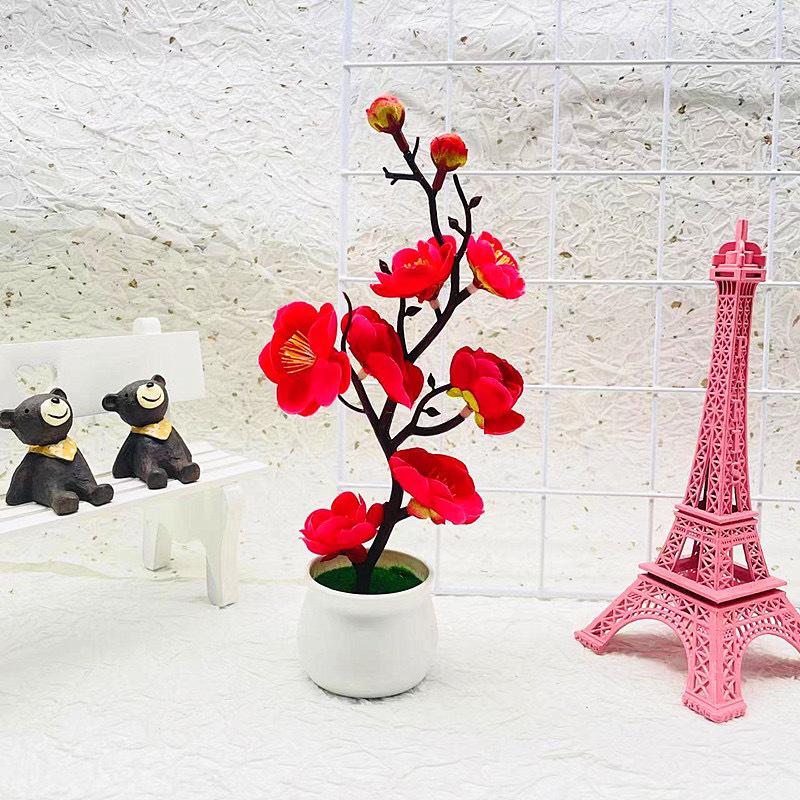 Artificial Bonsai Artificial Flower Potted PlantsArtificial Plum Blossoms Winter Jasmine and Artificial Flowers
