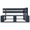 Banc d'angle - vidaXL - Palette de jardin - Bois massif - Noir - 110x65x55 cm
