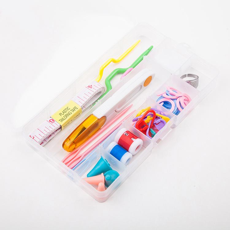 Hand Knitting Kit Silicone Hook Stitch Marker Crochet Hook Set for Beginner With Box