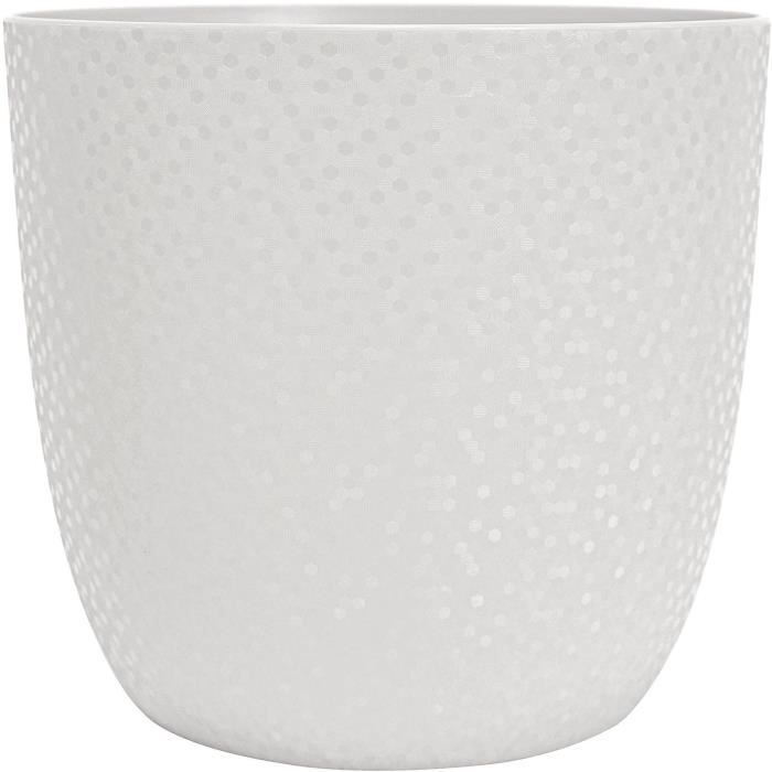 Cache-pot - EDA - OPALE - 14,8 L - Ø 29,5 x H.27,1 cm - Blanc ivoire