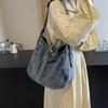 Große Tragetasche Damen Denim Schultertasche Unterarmtasche